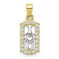 thumbnail image 1 of 10k Yellow Gold CZ I LOVE YOU Charm Pendant, 1 of 3
