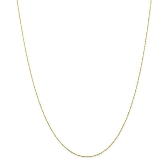 10k Yellow Gold Carded Cable Rope Chain Necklace - .5 Grams - 24 Inch - 0.5mm - Spring Ring