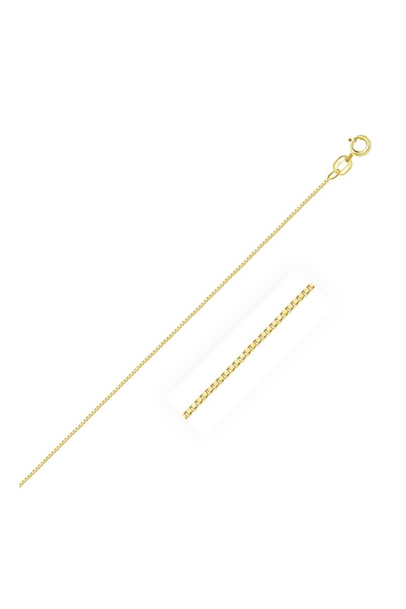 10k Yellow Gold Classic Box Chain 0.6mm 16 in
