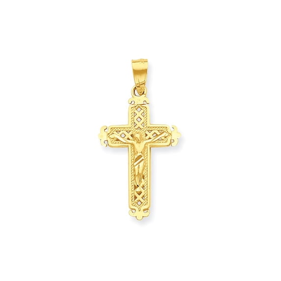 10k Yellow Gold Crucifix Pendant - .7 Grams - Measures 25x13mm Wide
