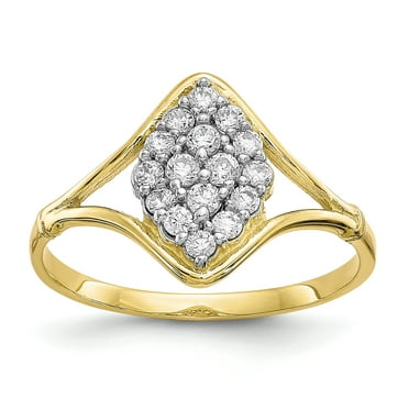 10k Yellow Gold Cubic Zirconia Cz Band Ring Size 6.00 Fine Jewelry For Women Gifts For Her