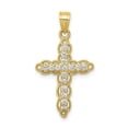 thumbnail image 1 of 10k Yellow Gold Cubic Zirconia Filigree Cross Pendant - Measures 25x16mm Wide, 1 of 2
