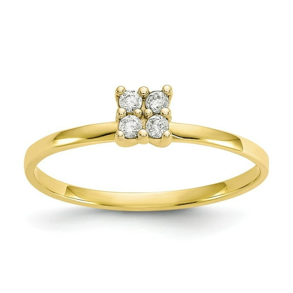 10k Yellow Gold Cubic Zirconia Promise Ring - Size 7.00