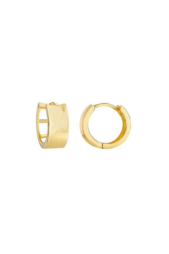 10k Yellow Gold Curved Front With Open Ladder Back Hoop Earrings Hoop Earring for Women