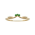 thumbnail image 1 of 10k Yellow Gold Curved Genuine Emerald and Diamond Band Guard, 1 of 5