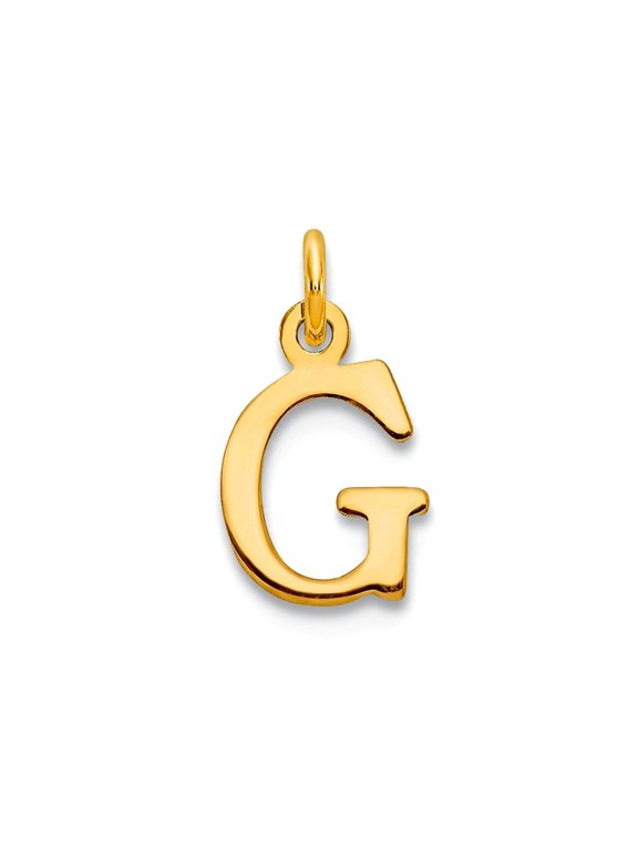 10k Yellow Gold Cutout Letter G Initial Charm Pendant Necklace for Women - .2 Grams
