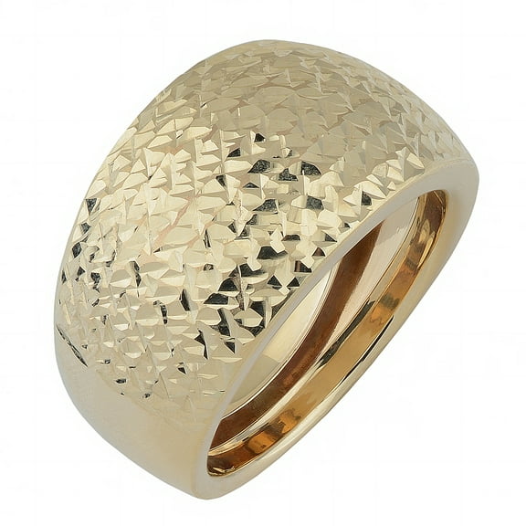 KoolJewelry 10k Yellow Gold Diamond-cut Bold Dome Ring