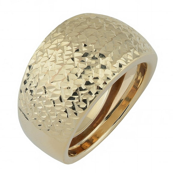 KoolJewelry 10k Yellow Gold Diamond-cut Bold Dome Ring