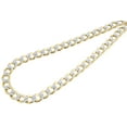 thumbnail image 1 of 10k Yellow Gold Diamond Cut Pave Flat Cuban Chain 7.75 mm Necklace 24 Inch, 1 of 5