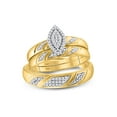 thumbnail image 1 of 10k Yellow Gold Diamond His Hers Matching Trio Wedding Engagement Bridal Ring Set 1/4 Cttw, 1 of 1