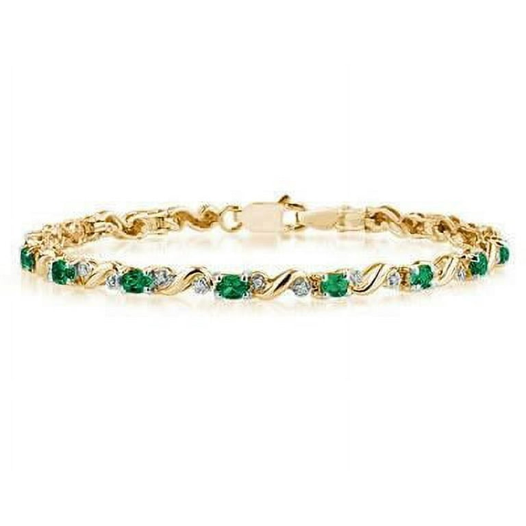 Emerald bracelet deals yellow gold