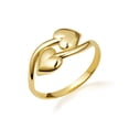 thumbnail image 1 of 10k Yellow Gold Double Heart Love Band Ring (Size 4), 1 of 5