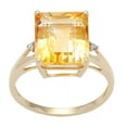 thumbnail image 1 of 10k Yellow Gold Emerald-Cut Citrine and Diamond Accent Ring, 1 of 2