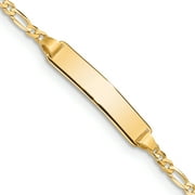 10k Yellow Gold Figaro Link Id Bracelet 6 Inch Fine Jewelry For Women Gifts For Her