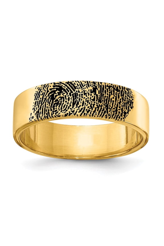 10k Yellow Gold Fingerprint Ring
