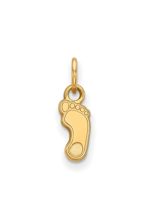 10k Yellow Gold Footprint Pendant Charm for Women or Unisex Wear, Memorial Jewelry Symbolizing Motherhood, Faith, Remembrance, Christian Keepsake Necklace