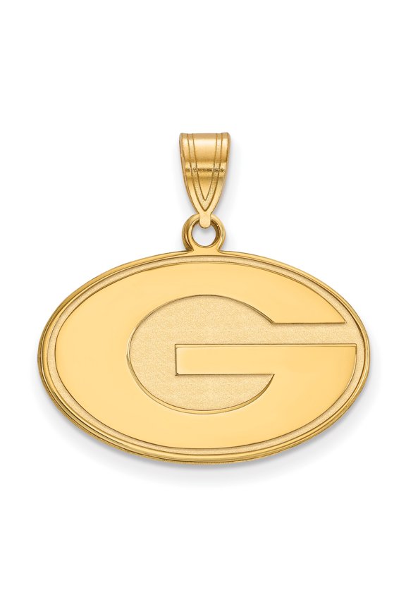 10k Yellow Gold G Logo Pendant Oval Design Unisex Necklace for Men and Women Sports Jewelry Symbolizing Team Spirit Football Fan Accessory for Game Day or Everyday Wear