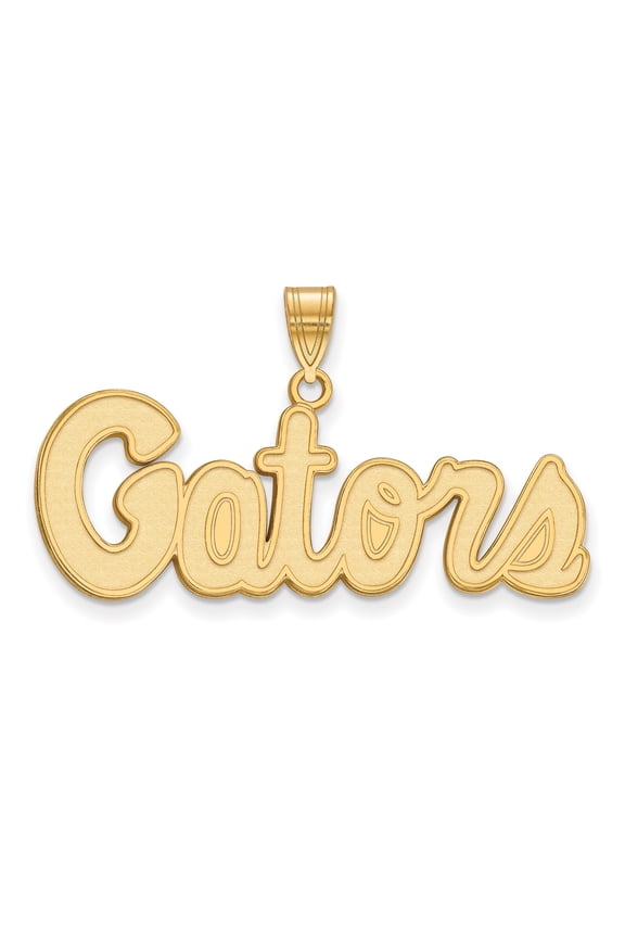 10k Yellow Gold Gators Script Pendant for University of Florida Fans, Unisex Collegiate Jewelry with Polished Finish, Sports Team Spirit Necklace for Alumni and NCAA Enthusiasts