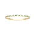 thumbnail image 1 of 10k Yellow Gold Genuine Emerald and Diamond Petite Stackable Band, 1 of 5