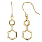 KoolJewelry 10k Yellow Gold Geometric Drop Dangle Earrings