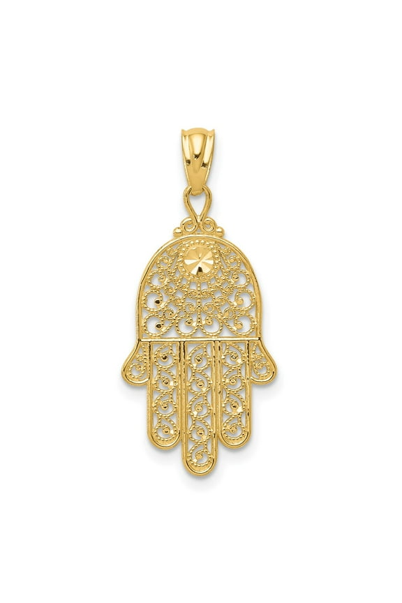 10k Yellow Gold Hand of God Pendant