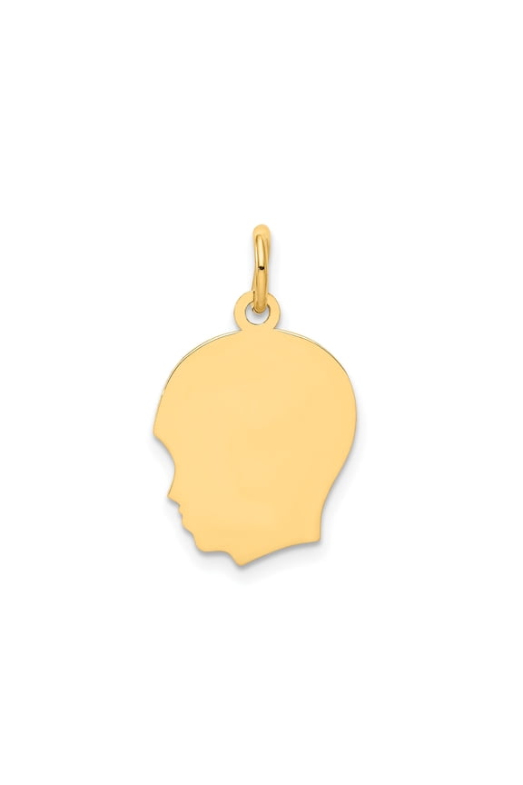 10k Yellow Gold Head Silhouette Pendant for Women, Custom Engravable Family Keepsake Jewelry, Motherhood Memorial Charm, Fine Sentimental Profile Necklace