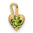 thumbnail image 1 of 10k Yellow Gold Heart Pendant with Round Peridot Gemstone, August Birthstone Necklace for Women, Love Symbol Jewelry, Romantic Gold Charm Accessory, 1 of 6