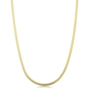 FREMADA KoolJewelry 10k Yellow Gold Herringbone Chain Necklace (2.2 mm, 16 inch)