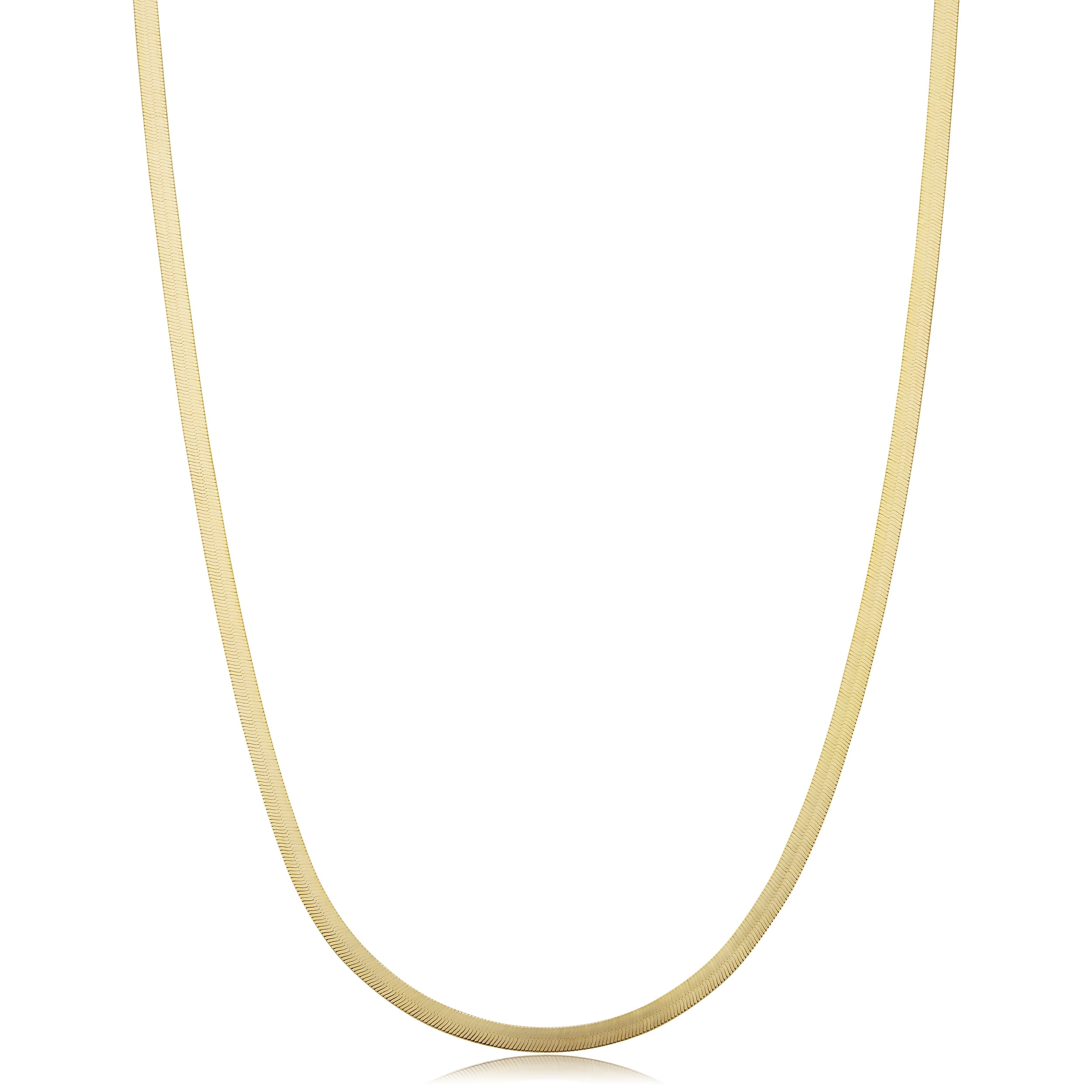 KoolJewelry 10k Yellow Gold Herringbone Chain Necklace (2.2mm, 18 inch)