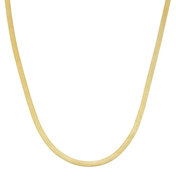 KoolJewelry 10k Yellow Gold Herringbone Chain Necklace for Women (1.67 mm, 20 inch)