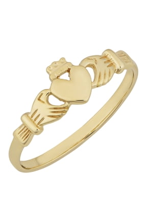 KoolJewelry 10k Yellow Gold High Polish Claddagh Ring