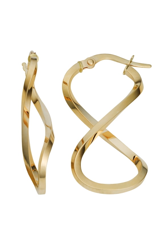 KoolJewelry 10k Yellow Gold High Polish Infinity Hoop Earrings