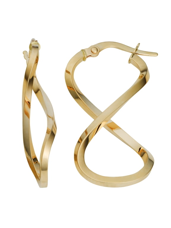 KoolJewelry 10k Yellow Gold High Polish Infinity Hoop Earrings