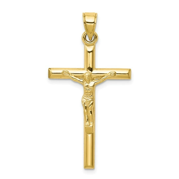 10k Yellow Gold Hollow Crucifix Pendant Charm