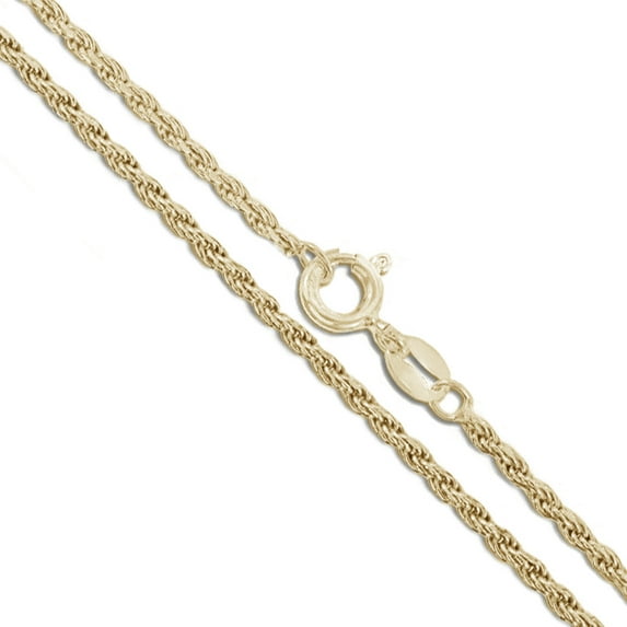 10k Yellow Gold-Hollow Diamond-Cut Rope Chain 1.9mm Necklace 20" Jewelry Female Unisex