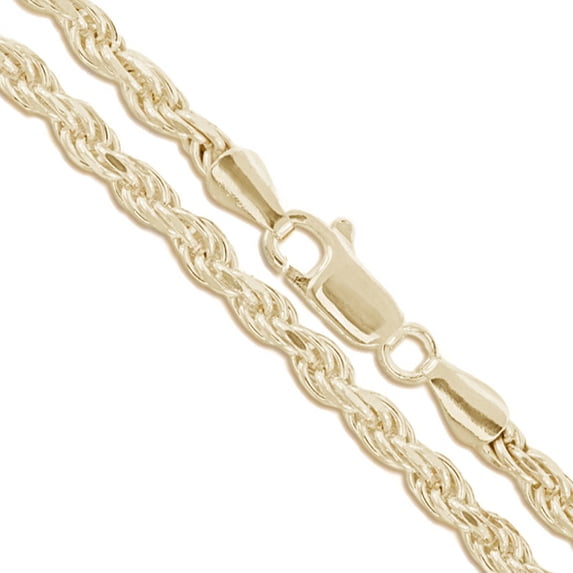 10k Yellow Gold-Hollow Diamond-Cut Rope Link Chain 4.8mm Bracelet 9" Jewelry Female Unisex