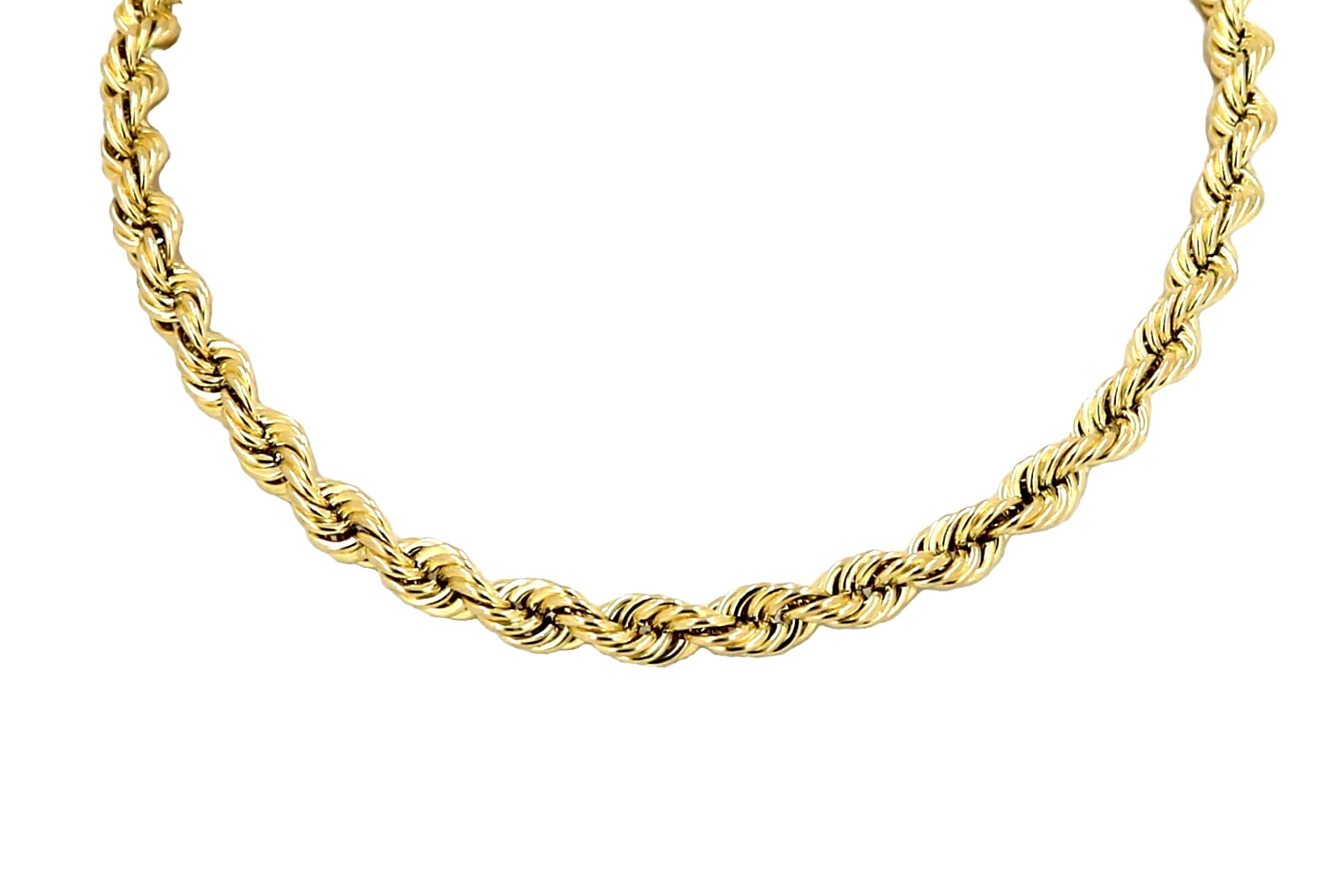 10k Yellow Gold Hollow Rope Necklace 1.8 MM and 24 Inch