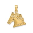thumbnail image 1 of 10k Yellow Gold Horse Head Pendant for Men or Women, Western Equestrian Necklace Charm with Symbolic Animal Design Representing Strength, Freedom, and Loyalty, 1 of 6