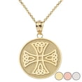 thumbnail image 1 of 10k Yellow Gold Infinity Knot Celtic Cross Disc Pendant / Necklace (16 Inches), 1 of 2