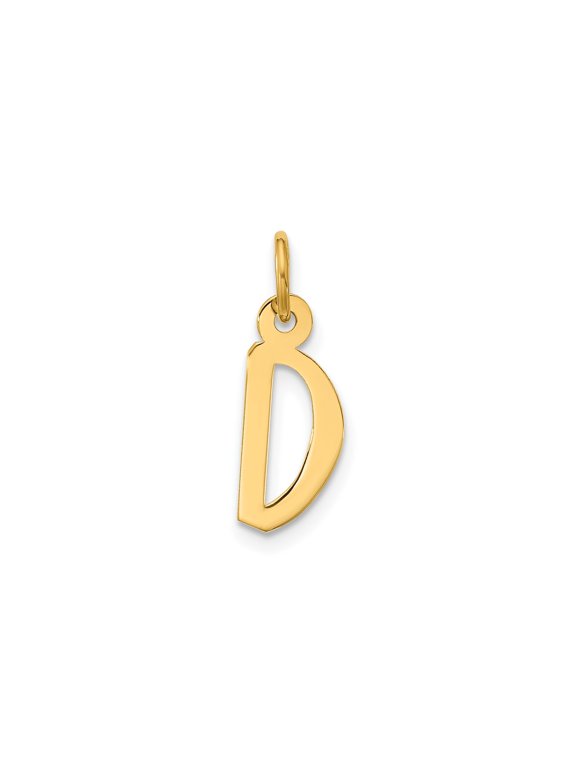 10k Yellow Gold Initial D Pendant Charm for Women or Unisex, Alphabet Letter Jewelry for Necklace or Bracelet, Minimal Custom Identity Accessory