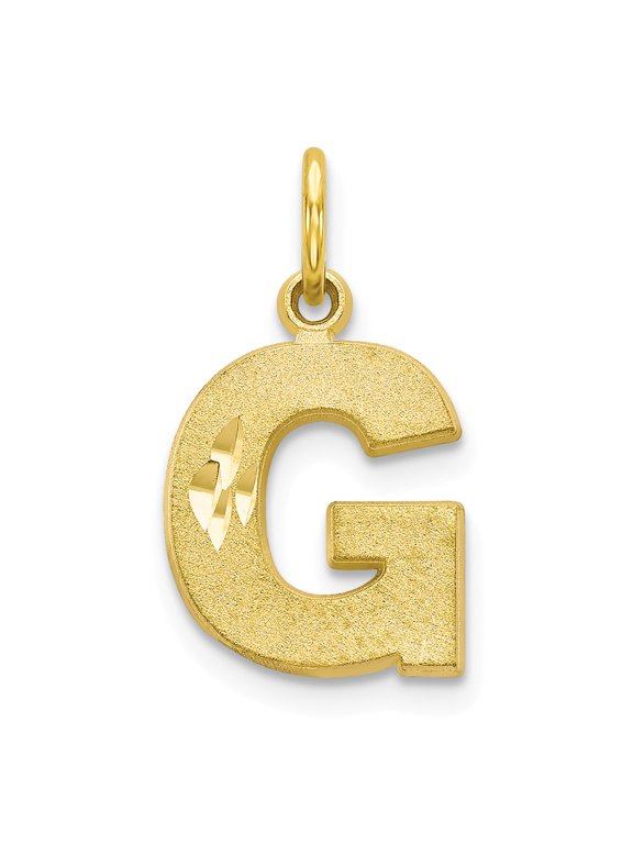 10k Yellow Gold Initial G Charm Pendant