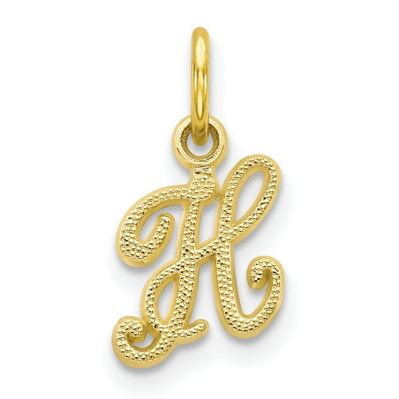 10k Yellow Gold Initial H Charm Pendant