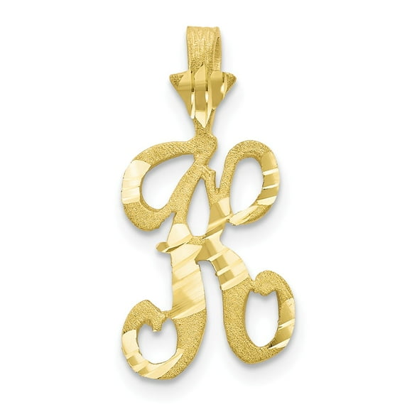 10k Yellow Gold Initial K Pendant Charm