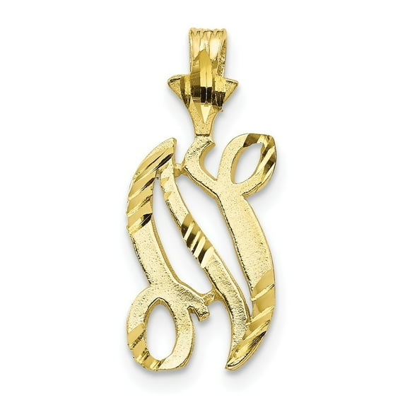 10k Yellow Gold Initial N Charm - .7 Grams