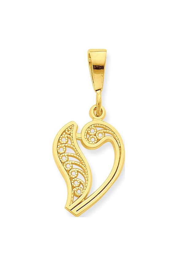 10k Yellow Gold Initial V Pendant Charm