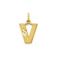 thumbnail image 1 of 10k Yellow Gold Initial V Pendant for Women or Unisex, Textured Diamond Cut Letter Charm, Personalized Monogram Jewelry for Necklaces or Chains, 1 of 5