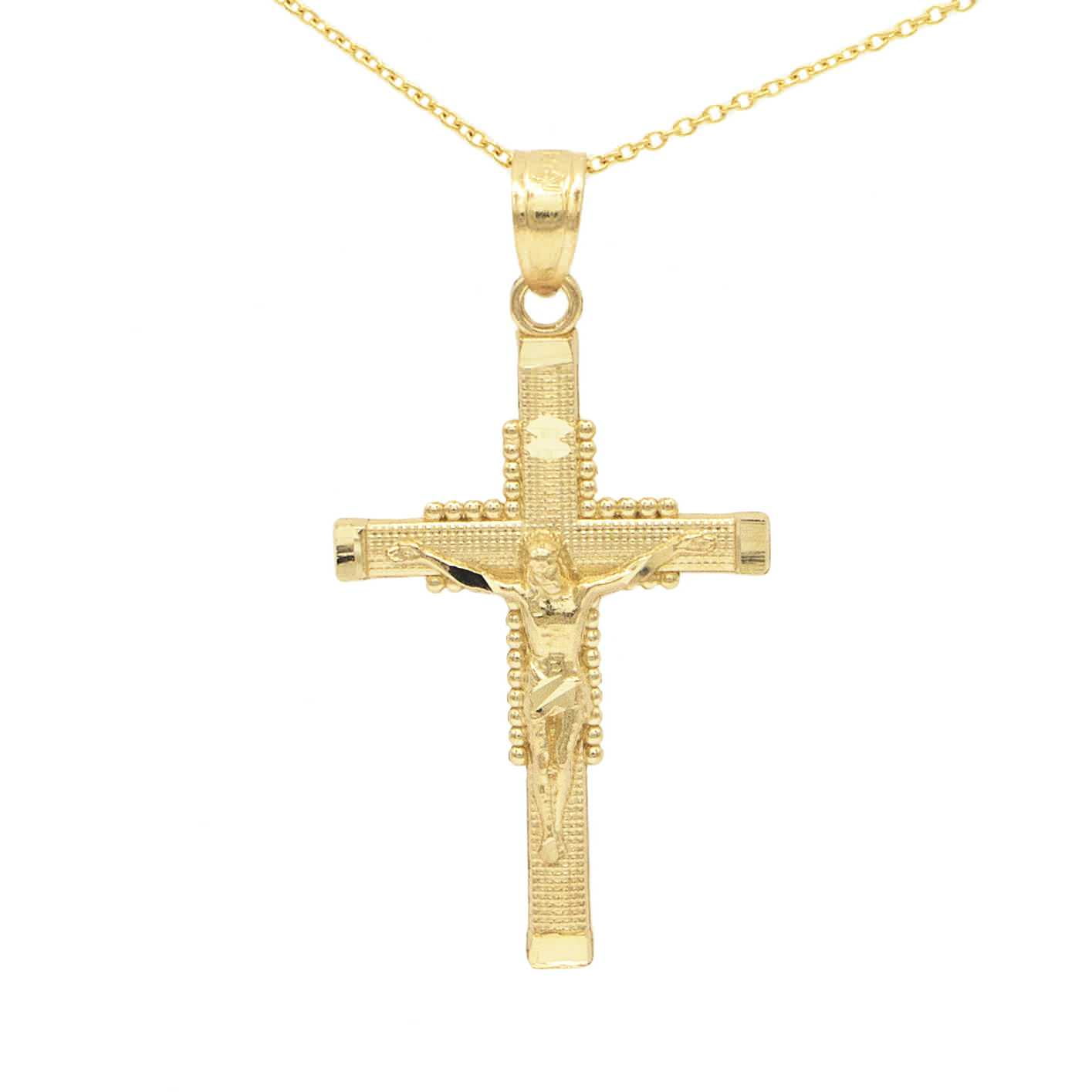10k Yellow Gold Jesus Crucifix Pendant Necklace (No Chain)