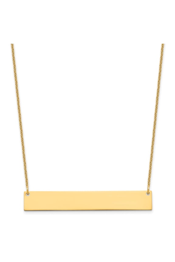 10k Yellow Gold Large Blank Bar Necklace