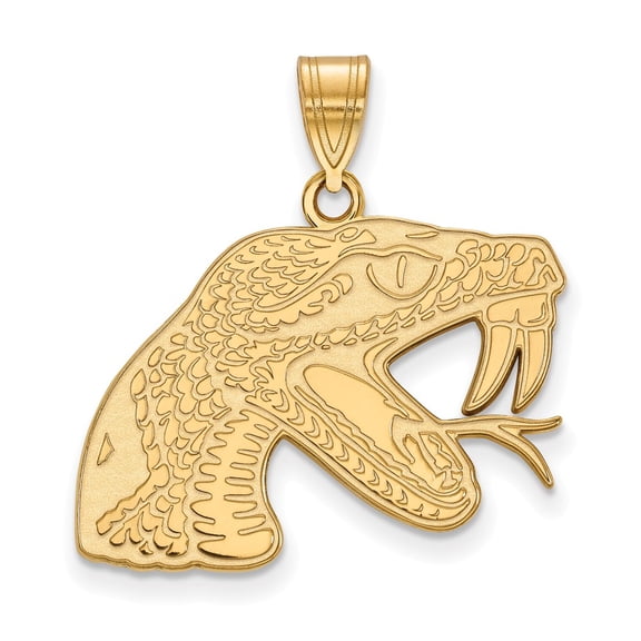 10k Yellow Gold LogoArt Florida A and M University Rattler Large Pendant Charm