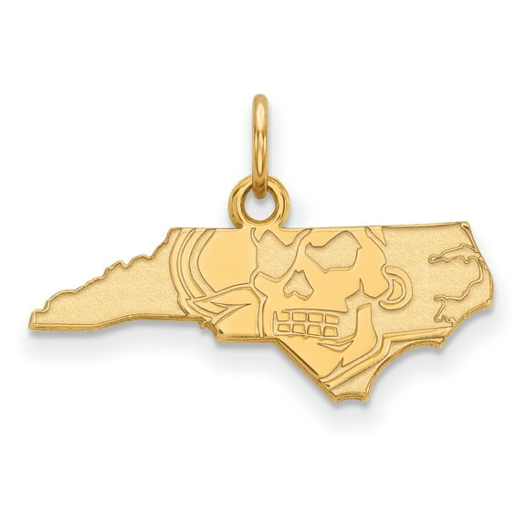 10k Yellow Gold LogoArt Official Licensed Collegiate East Carolina University (ECU) XS Pendant